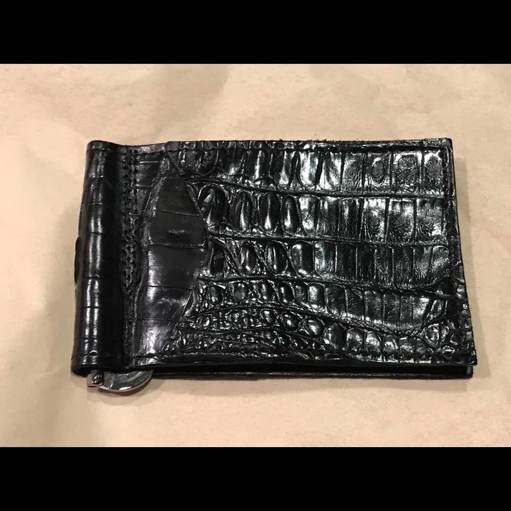 Zelli Crocodile Money Clip & Credit Card Wallet